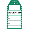 Accepted tag, English, Black on Green, White, 80,00 mm (W) x 150,00 mm (H)
